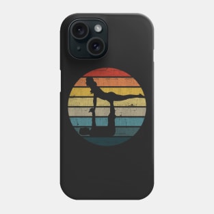 Acroyoga Silhouette On A Distressed Retro Sunset design Phone Case