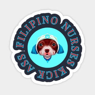 Filipino Nurse Cute Pitbull Medical Design Magnet