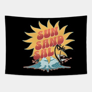 Sun Sand Salt Hello Summer Bye School Vintage Funny Surfer Riding Surf Surfing Lover Gifts Tapestry