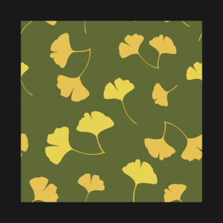 Falling Ginkgo Leaves Pattern T-Shirt