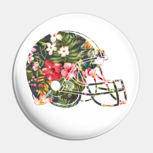 Tropical Floral Print Football Helmet Pin