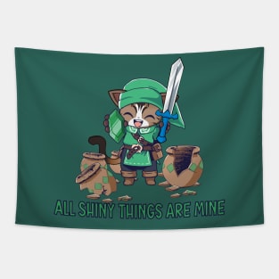 Cute bengal cat adventurer All shiny things are mine Tapestry