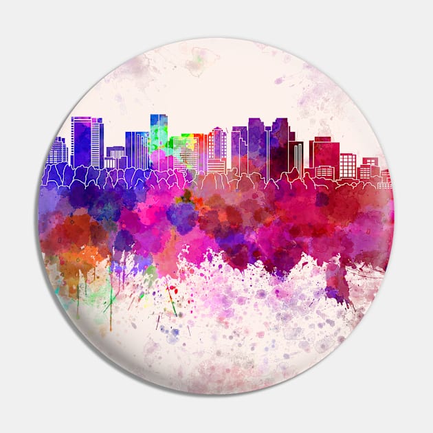 Bellevue skyline in watercolor background Pin by PaulrommerArt