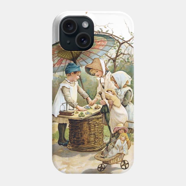 Victorian children playing shops Phone Case by NEILBAYLIS