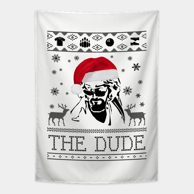 Big Lebowski The Dude Christmas Knit Tapestry by Rebus28