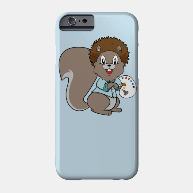 Happy Little Painter Squirrel Bob Ross Painter Phone Case