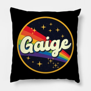 Gaige // Rainbow In Space Vintage Style Pillow