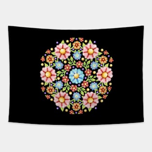 Millefiori Floral Flower Crown Tapestry