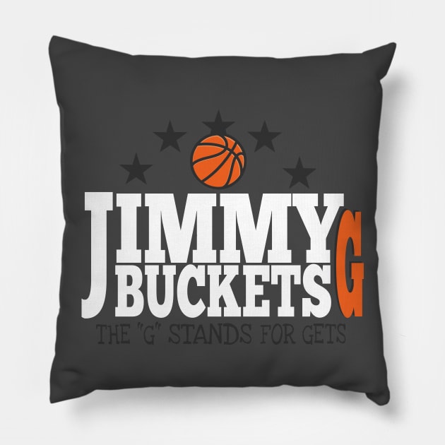 JIMMY G BUCKETS Pillow by HIDENbehindAroc