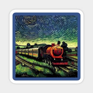 Starry Night Wizarding Express Train Magnet