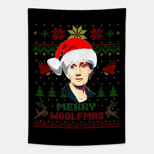 Virginia Woolf Merry Woolfmas Funny Christmas Tapestry