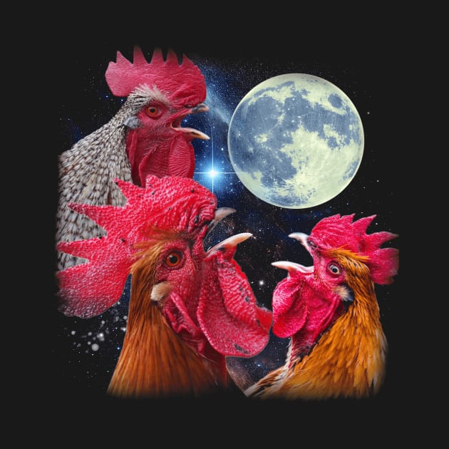 Egg-cellent Chicken The Moon, Stylish Tee for Feathered Friends by Kevin Jones Art