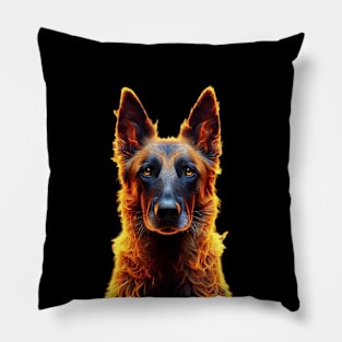 Belgian Malinois From Fire by focusln Pillow