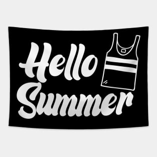 hello summer for travel beach and surfing Tapestry