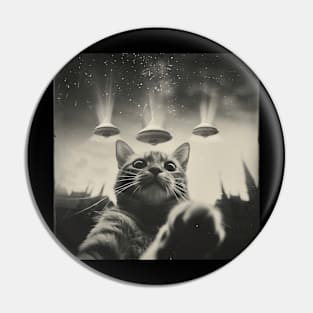 Cat Selfie Alien Invasion Pin