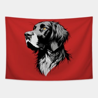 Stunning and Cool German Longhaired Pointer Monochrome and Gold Portrait for Father's Day Tapestry