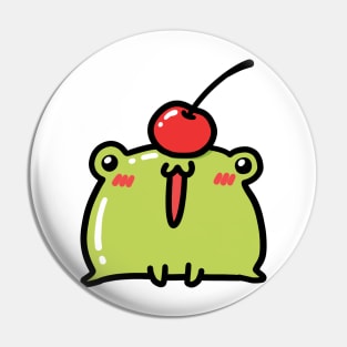 Frog with cherry hat Pin