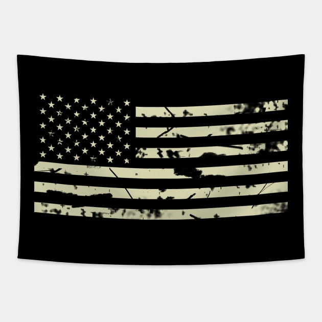 Distressed US Flag Tapestry by Jared S Davies