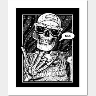 Game Over Skull - Funny Geek Skeleton Gift, Fine Art Print