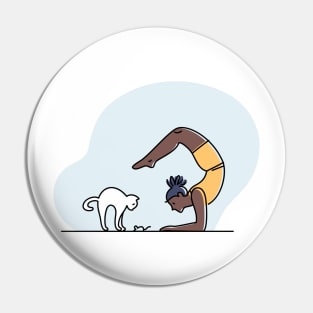 YOGA WITH CAT ILLUSTRATION Pin