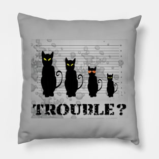 Trouble? (gray) Pillow