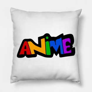 Colorful Anime Text Logo Pillow