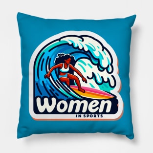 Riding the Wave of Change: Women in Sports Female Surfer Pillow