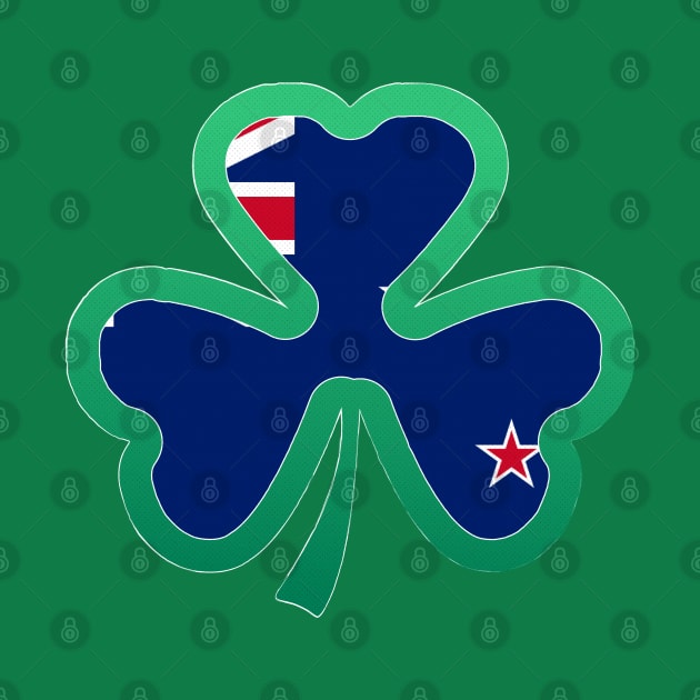 New zealand Flag for st patricks day, Irish Shamrock by Myteeshirts