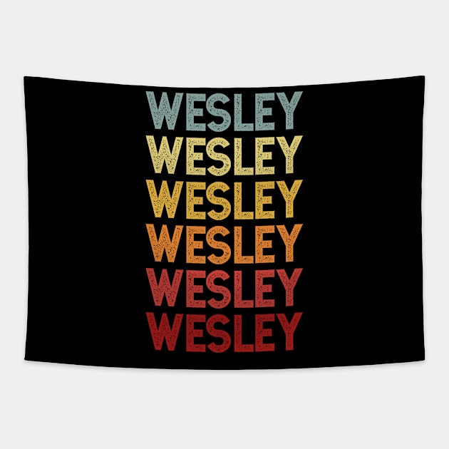 Wesley Name Vintage Retro Gift Named Wesley Tapestry by CoolDesignsDz