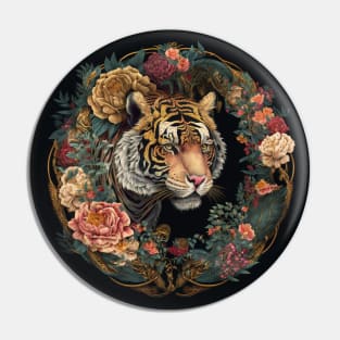 Floral tiger Pin