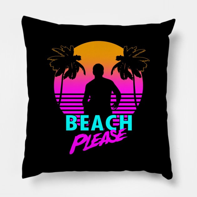 80's Spring Break Summer Beach Retro Meme Pillow by BoggsNicolas