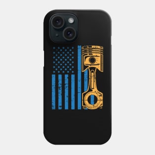 Patriotic American Flag Piston Muscle Car Vintage Distressed Phone Case