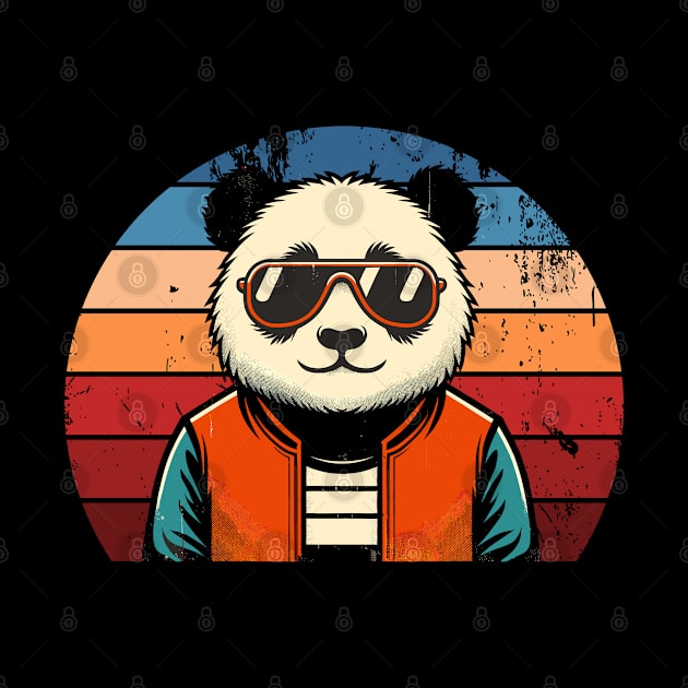 Retro Panda in Sunglasses BBQ Pool Party Funny Panda by KsuAnn