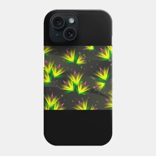 Luminous Yellow Flowers Floating in Space Phone Case