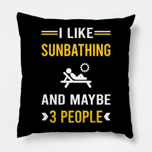 3 People Sunbathing Sunbathe Sunbath Sun Bathing Pillow