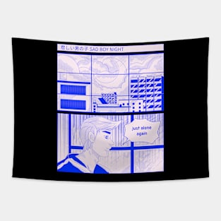 Sad boy night Lonely boy Tapestry