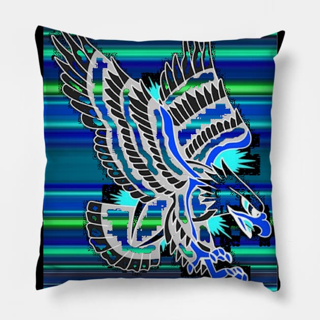 Tattoo Eagle by LowEndGraphics Pillow by LowEndGraphics