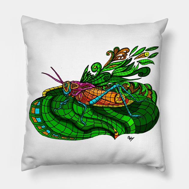 Grasshopper Decorative Art by Author Pillow by AriArt78