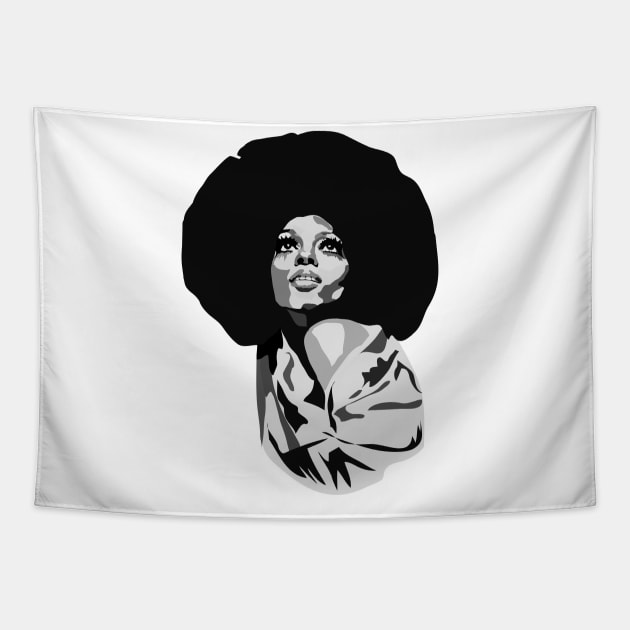 Diana Ross Afro Tapestry by annamckay