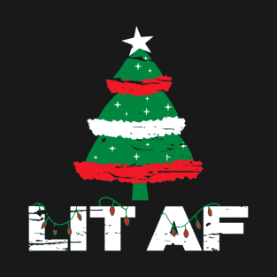 lit af christmas tree T-Shirt