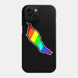 Denman Island Rainbow Colourful Silhouette - Keep Denman Weird Gift - Denman Island Phone Case