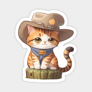 Meowdy Nice Cat With A Cowboy Hats Magnet