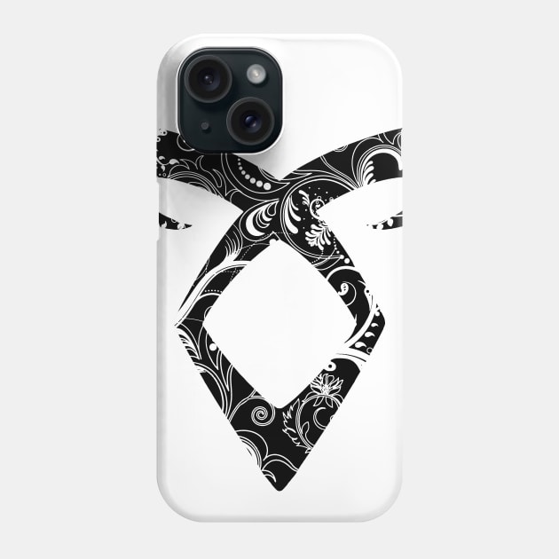 Shadowhunters rune - Angelic power rune (floral decorations - solid shape) | Malec | Mundane | Parabatai | Alec, Magnus, Clary, Jace, Izzy Phone Case by Vane22april