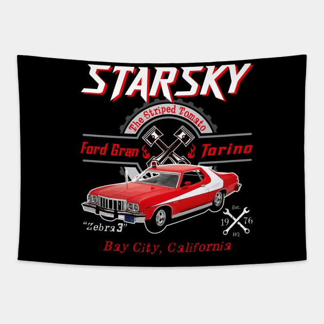 Starsky 1976 Ford Gran Torino Tapestry by Alema Art