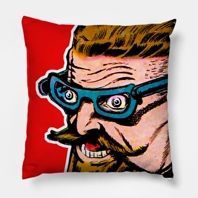 man in blue glasses Pillow by Marccelus