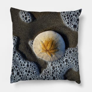 Sand Dollar in the Surf - Oregon Coast Pillow