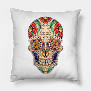 Skull Head Flower Pattern Pillow