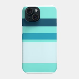 A peerless pattern of Water, Sky Blue (Crayola), Blue-Green and Marine Blue stripes. Phone Case