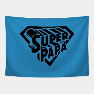 Super Papa Superhero Sign Tapestry