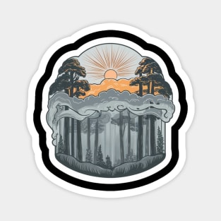 Mystic Forest: Sunrise Among the Trees Magnet